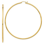 Load image into Gallery viewer, 14K Yellow Gold Light Weight Hoop Earrings 75mm length