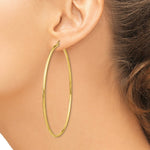 Load image into Gallery viewer, 14K Yellow Gold Light Weight Hoop Earrings 75mm length