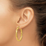 Load image into Gallery viewer, 14K Yellow Gold Light Twisted Hoop Earrings 38mm length