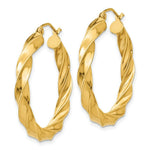 Load image into Gallery viewer, 14K Yellow Gold Light Twisted Hoop Earrings 31mm length