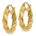 Load image into Gallery viewer, 14K Yellow Gold Light Twisted Hoop Earrings 21mm length