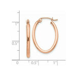 Load image into Gallery viewer, 14K Rose Gold Oval Hoop Earrings 26mm length