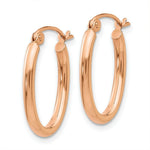 Load image into Gallery viewer, 14K Rose Gold Oval Hoop Earrings 21mm length