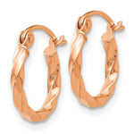 Load image into Gallery viewer, 14K Rose Gold Twisted Hoop Earrings 12mm length