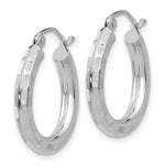 Load image into Gallery viewer, 14K White Gold Textured Hoop Earrings 25mm length