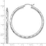 Load image into Gallery viewer, 14K White Gold Textured Hoop Earrings 60mm length