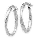 Load image into Gallery viewer, 14K White Gold Polished Oval Hoop Earrings 18mm length