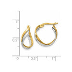 Load image into Gallery viewer, 14K Two-tone Gold Polished Twisted Hoop Earrings 19mm length