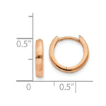 Load image into Gallery viewer, 14K Rose Gold Hinged Hoop Earrings 14mm length