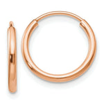 Load image into Gallery viewer, 14K Rose Gold Polished Endless Tube Hoop Earrings 14mm width