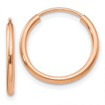 Load image into Gallery viewer, 14K Rose Gold Polished Endless Tube Hoop Earrings 15mm width