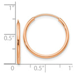 Load image into Gallery viewer, 14K Rose Gold Polished Endless Tube Hoop Earrings 20mm width