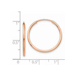 Load image into Gallery viewer, 14K Rose Gold Polished Endless Tube Hoop Earrings 23mm width