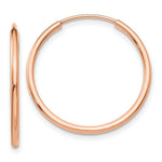Load image into Gallery viewer, 14K Rose Gold Polished Endless Tube Hoop Earrings 23mm width
