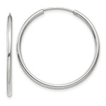 Load image into Gallery viewer, 14K White Gold Polished Endless Tube Hoop Earrings 28mm width
