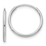 Load image into Gallery viewer, 14K White Gold Polished Endless Tube Hoop Earrings 16mm width