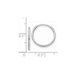 Load image into Gallery viewer, 14K White Gold Polished Endless Tube Hoop Earrings 16mm width