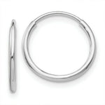 Load image into Gallery viewer, 14K White Gold Polished Endless Tube Hoop Earrings 14mm width