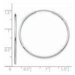 Load image into Gallery viewer, 14K White Gold Polished Endless Tube Hoop Earrings 35mm width