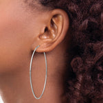 Load image into Gallery viewer, 14K White Gold Polished Endless Tube Hoop Earrings 74mm width