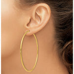 Load image into Gallery viewer, 14K Yellow Gold Endless Hoop Earrings 70mm width