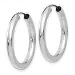Load image into Gallery viewer, 14K White Gold Polished Endless Tube Hoop Earrings 35mm length