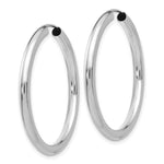 Load image into Gallery viewer, 14K White Gold Polished Endless Tube Hoop Earrings 25mm length
