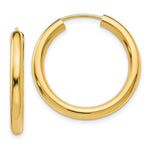 Load image into Gallery viewer, 14K Yellow Gold Polished Endless Tube Hoop Earrings 25mm length
