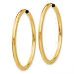 Load image into Gallery viewer, 14K Yellow Gold Polished Endless Tube Hoop Earrings 45mm length