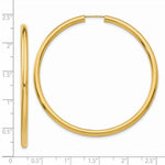 Load image into Gallery viewer, 14K Yellow Gold Polished Endless Tube Hoop Earrings 55mm length