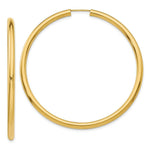 Load image into Gallery viewer, 14K Yellow Gold Polished Endless Tube Hoop Earrings 55mm length