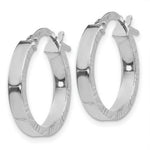 Load image into Gallery viewer, 14K White Gold Diamond Cut Edge Polished Hoop Earrings 15mm length