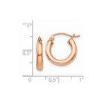 Load image into Gallery viewer, 14K Rose Gold Polished Light Weight Small Tube Hoop Earrings 16mm length