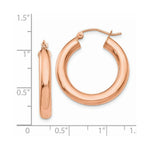 Load image into Gallery viewer, 14K Rose Gold Polished Tube Hoop Earrings 25mm length