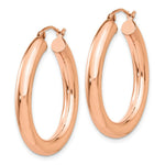 Load image into Gallery viewer, 14K Rose Gold Polished Tube Hoop Earrings 30mm length