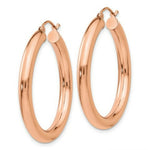 Load image into Gallery viewer, 14K Rose Gold Polished Tube Hoop Earrings 35mm length