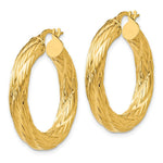 Load image into Gallery viewer, 14K Yellow Gold Textured Tube Hoop Earrings 32mm width