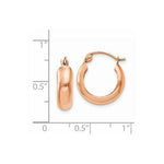 Load image into Gallery viewer, 14K Rose Gold Polished Bangle Small Hoop Earrings 4.75mm width