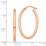 Load image into Gallery viewer, 14K Rose Gold Polished Oval Tube Hoop Earrings 2mm width