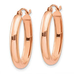 Load image into Gallery viewer, 14K Rose Gold Polished Half-Round Oval Hoop Earrings 4mm width
