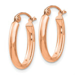 Load image into Gallery viewer, 14K Rose Gold Polished Half-Round Oval Hoop Earrings 3.75mm width