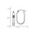 Load image into Gallery viewer, 14K White Gold Polished Oval Tube Hoop Earrings 3.5mm width