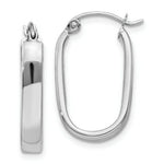 Load image into Gallery viewer, 14K White Gold Polished Oval Tube Hoop Earrings 3.5mm width