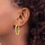 Load image into Gallery viewer, 14K Yellow Gold Patterned Hoop Earrings 31mm width