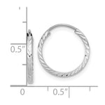 Load image into Gallery viewer, 14k White Gold Diamond-cut Square Tube Endless Hoop Earrings