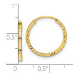 Load image into Gallery viewer, 14K Yellow Gold Diamond-cut Square Tube Endless Hoop Earrings