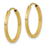 Load image into Gallery viewer, 14K Yellow Gold Diamond-cut Square Tube Endless Hoop Earrings