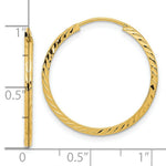 Load image into Gallery viewer, 14K Yellow Gold Diamond-cut Square Tube Endless Hoop Earrings