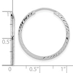 Load image into Gallery viewer, 14k White Gold Diamond-cut Square Tube Endless Hoop Earrings