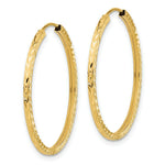 Load image into Gallery viewer, 14K Yellow Gold Diamond-cut Square Tube Endless Hoop Earrings